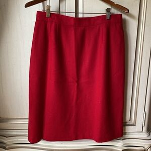 Vintage Sag Harbor Women's Size 10 100% Wool Solid Red Suit Set